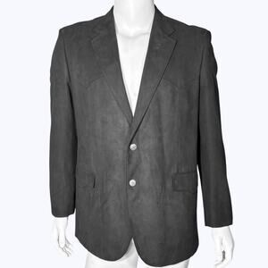 Harmony Western Wear Microfiber Sport Coat 44R Micro Suede Cowboy‎ Jacket Black